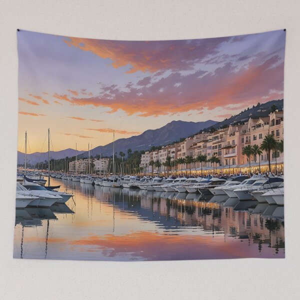 Item preview, Puerto Banús: Sunset Splendor at Marbella Marina designed and sold by LSVart.