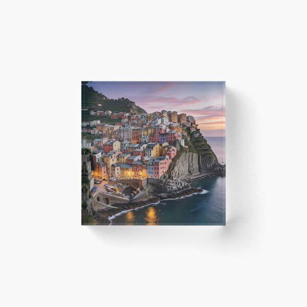 Item preview, Riomaggiore, Italy: Sunset Over Cascading Cinque Terre designed and sold by LSVart.