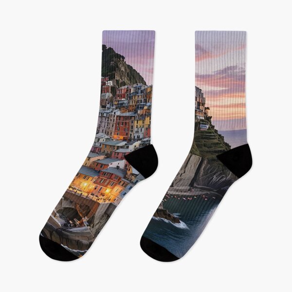 Item preview, Riomaggiore, Italy: Sunset Over Cascading Cinque Terre designed and sold by LSVart.