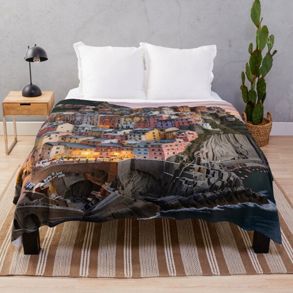 Item preview, Riomaggiore, Italy: Sunset Over Cascading Cinque Terre designed and sold by LSVart.