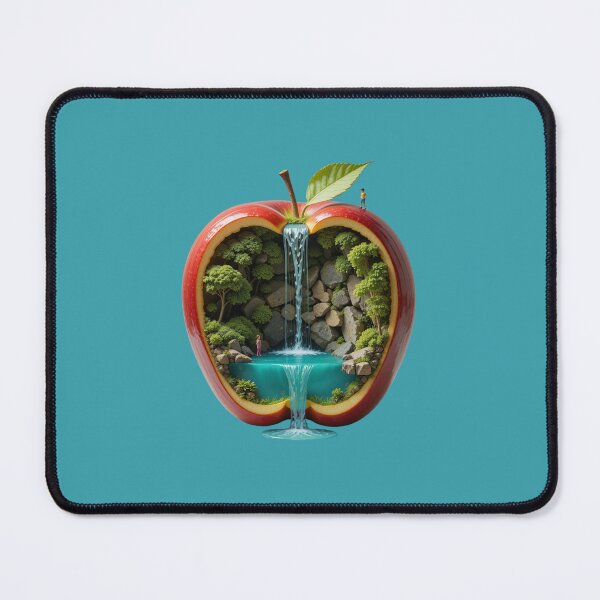 Item preview, A digital artwork depicting a halved apple transforming into a miniature ecosystem designed and sold by Cool Trends.