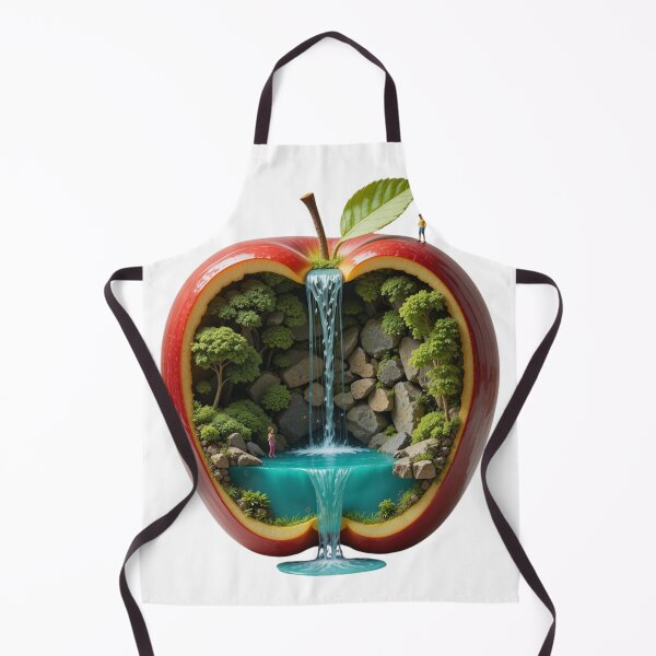Item preview, A digital artwork depicting a halved apple transforming into a miniature ecosystem designed and sold by Cool Trends.