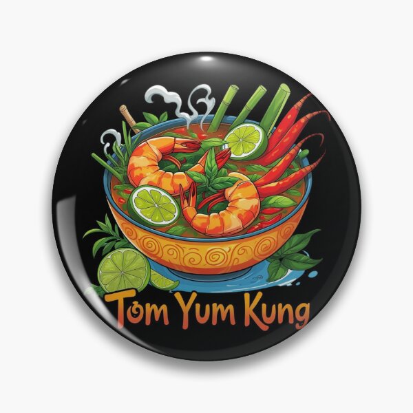 Item preview, Spicy Thai Tom Yum Kung Soup - Traditional Thai Food Art designed and sold by TopUpDesign.