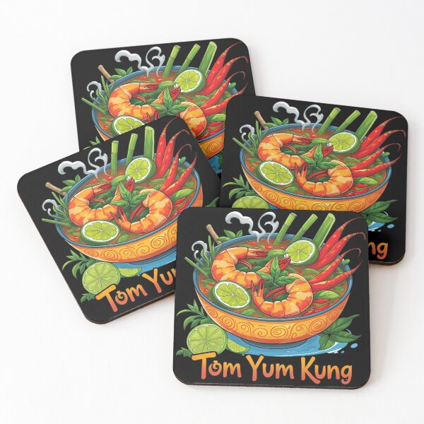 Item preview, Spicy Thai Tom Yum Kung Soup - Traditional Thai Food Art designed and sold by TopUpDesign.