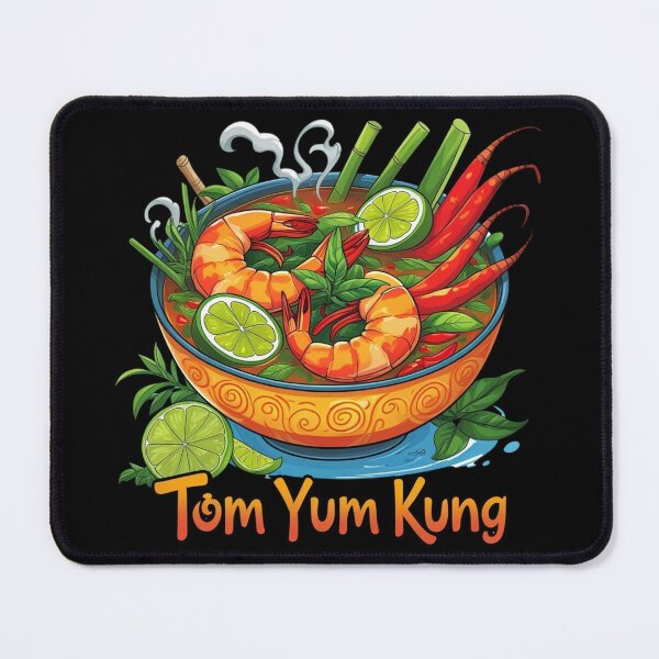 Item preview, Spicy Thai Tom Yum Kung Soup - Traditional Thai Food Art designed and sold by TopUpDesign.