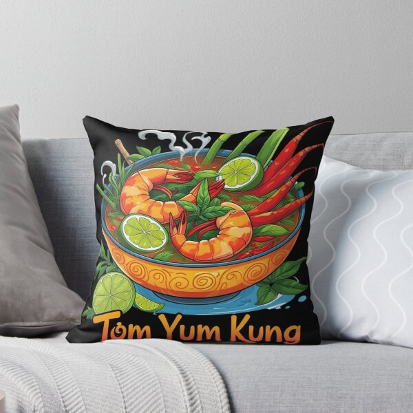 Item preview, Spicy Thai Tom Yum Kung Soup - Traditional Thai Food Art designed and sold by TopUpDesign.