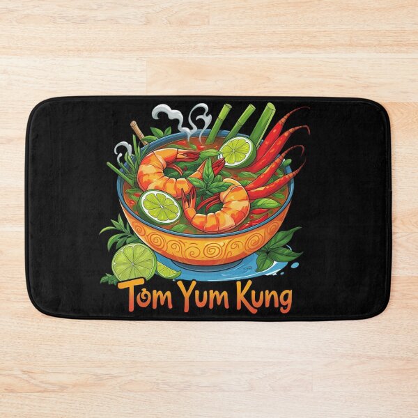 Item preview, Spicy Thai Tom Yum Kung Soup - Traditional Thai Food Art designed and sold by TopUpDesign.