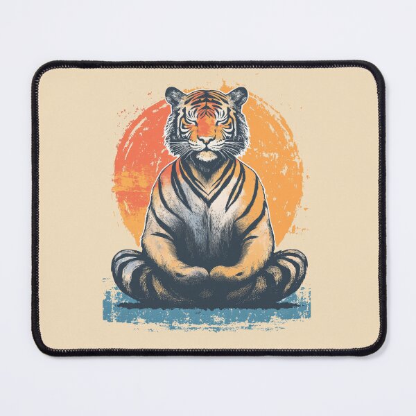 Item preview, Zen Tiger Meditation – Mindful Tigress Artwork with Grunge Aesthetic designed and sold by WallArt01.