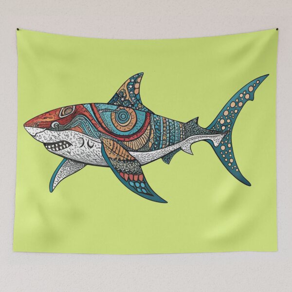 Item preview, multicolored shark designed and sold by alexandr-art.