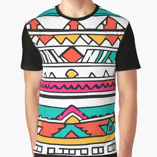Colourful Egyptian Patterned Seamless Art Graphic T-Shirt