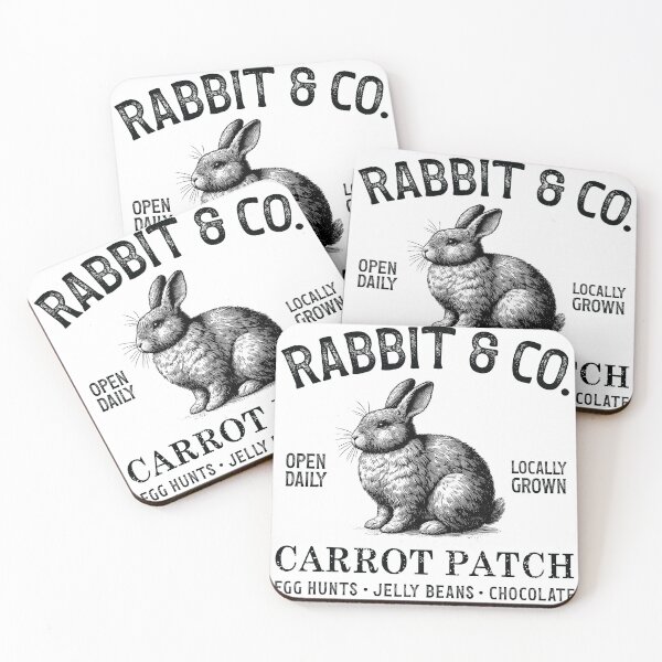 Item preview, Vintage Rabbit Easter -Rabbit & Co Carrot Patch - Easter Bunny, Egg Hunt, Jelly Beans, Spring, Happy Easter, Carrot Farm designed and sold by DOLLC.