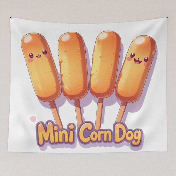 Item preview, Cute Kawaii Mini Corn Dog - Sweet Korean Street Food Art designed and sold by TopUpDesign.