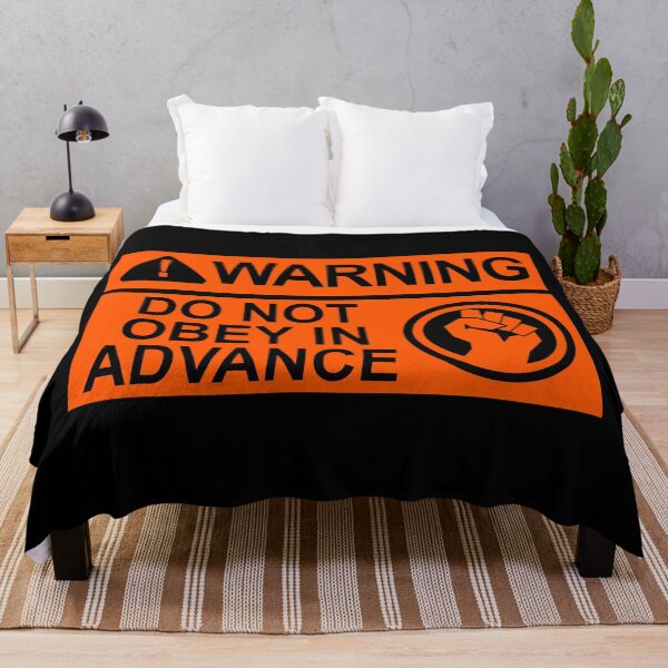 Item preview, WARNING: DO NOT OBEY IN ADVANCE (orange Warning sign) designed and sold by Thelittlelord.