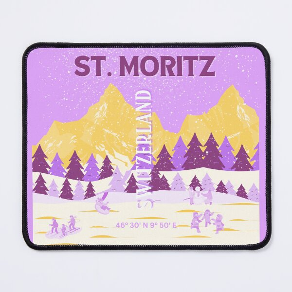 Item preview, St. Moritz Travel Art, Switzerland Travel Art, Preppy  designed and sold by Magic Love Art Print.