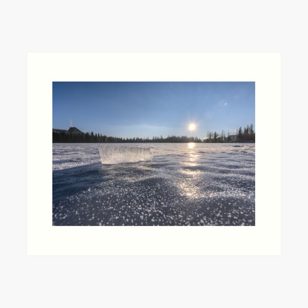 Item preview, Frozen Serenity: Ice Block on a Winter Lake designed and sold by PlanitiaSpectra.