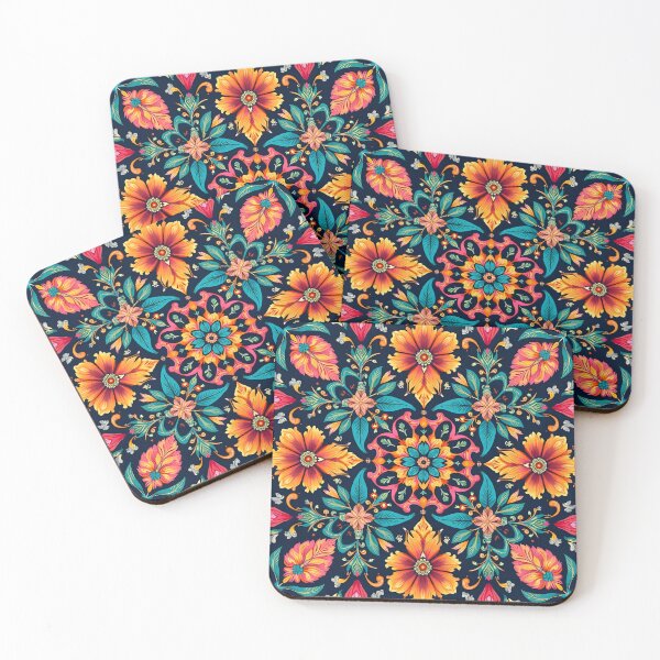 Item preview, Colorful Boho Floral Pattern Elegant Symmetry designed and sold by pASob-dESIGN.