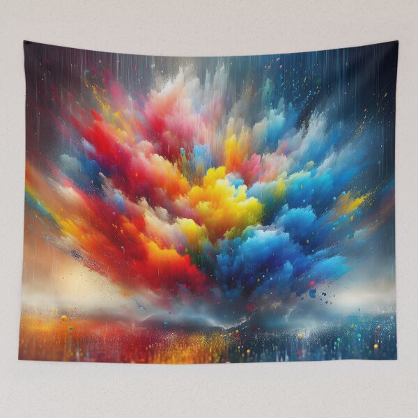 Item preview, Colorful Rain Symphony on Canvas designed and sold by inkNext.