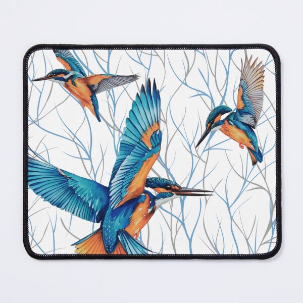 Item preview, Kingfishers in Flight designed and sold by TurquoiseBird.