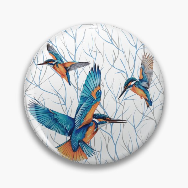 Item preview, Kingfishers in Flight designed and sold by TurquoiseBird.