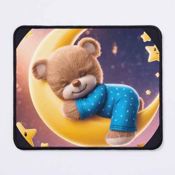 Item preview, Cute Teddy Bear Sleeping on Half Moon designed and sold by HanaiPrint.
