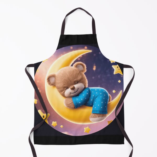 Item preview, Cute Teddy Bear Sleeping on Half Moon designed and sold by HanaiPrint.