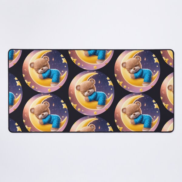 Item preview, Cute Teddy Bear Sleeping on Half Moon designed and sold by HanaiPrint.