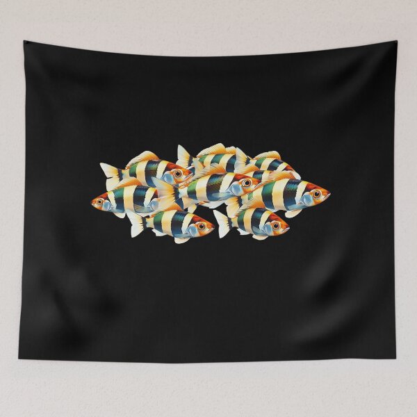 Item preview,  Illustration Of A Group Of Zebrafish (Danio rerio) - Swimming in water. Th - Fish Lover  designed and sold by Smix Pixels.