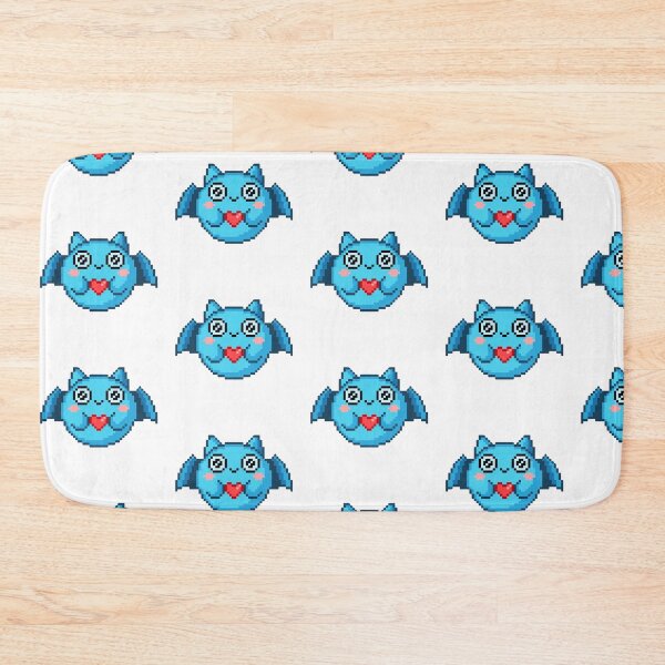 Item preview, Pixelated Blue Bat with Heart Tongue designed and sold by K1llexx.