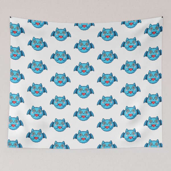 Item preview, Pixelated Blue Bat with Heart Tongue designed and sold by K1llexx.
