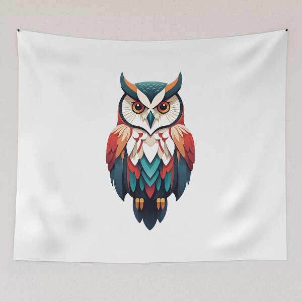 Item preview, Vibrant Geometric Owl – Bold & Colorful Wildlife Art designed and sold by Evo Desings.