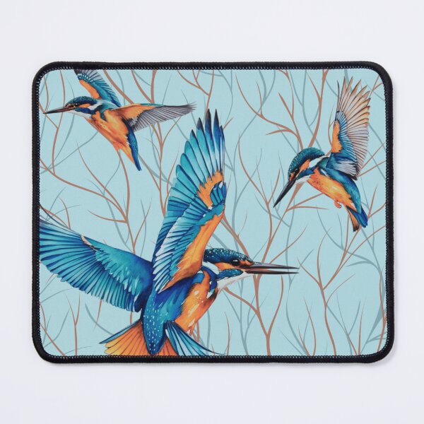 Item preview, Kingfishers in Flight designed and sold by TurquoiseBird.