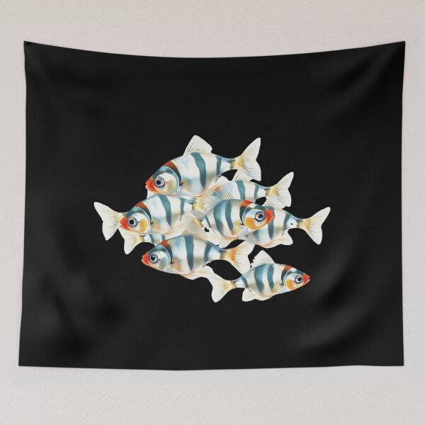 Item preview, Illustration Of A Group Of Zebrafish (Danio rerio) - Swimming in water. Th - Fish Lover  designed and sold by Smix Pixels.