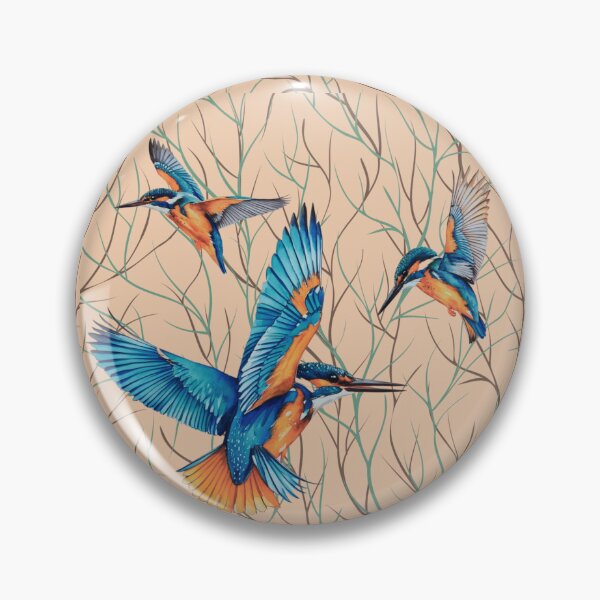 Item preview, Kingfishers in Flight designed and sold by TurquoiseBird.