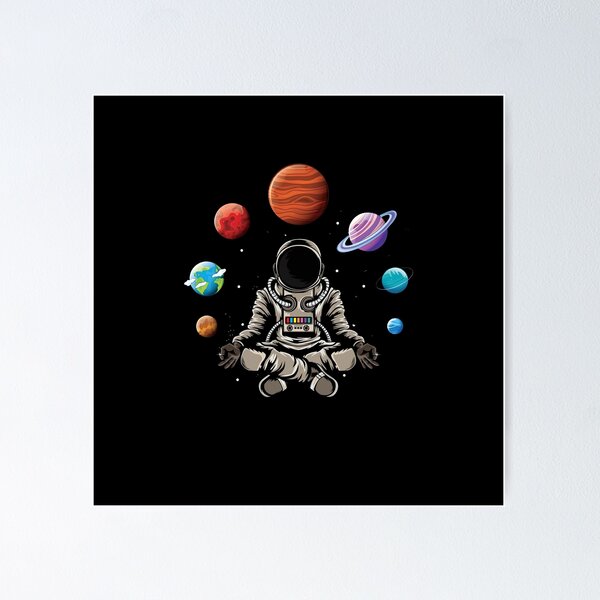 Item preview, Cosmic Zen – Meditating Astronaut with Planets designed and sold by Evo Desings.