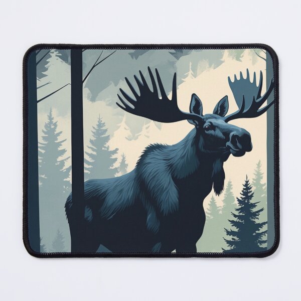 Item preview, Moose Forest Illustration – Rustic Wildlife Art – Nature Wall Decor & Apparel designed and sold by Bobrucznik.