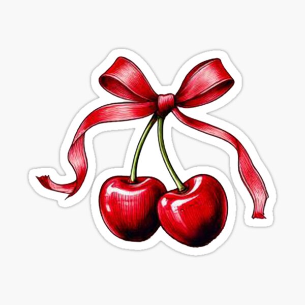Item preview, Cherries with Ribbon designed and sold by Sofiarodriguezd.