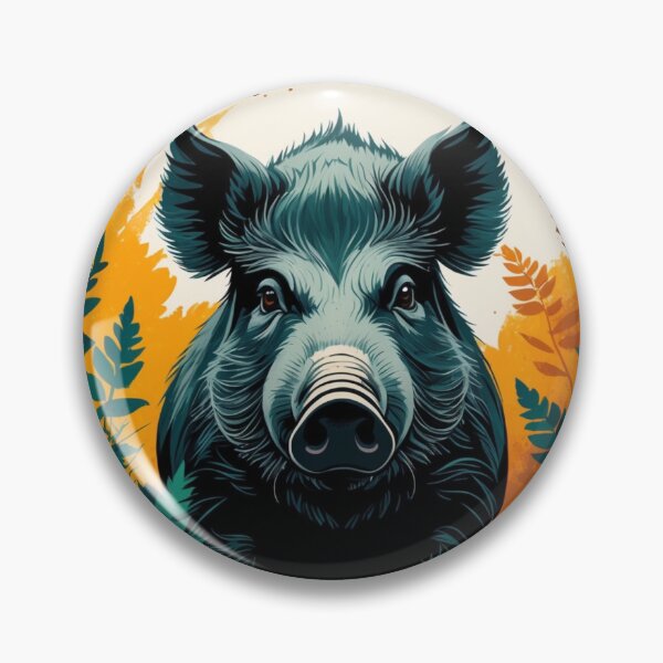 Artikelvorschau, Wildschwein-Wald-Illustration – Rustikale Wildtierkunst – Natur-Wanddekoration und -Bekleidung entworfen und verkauft von Bobrucznik.
