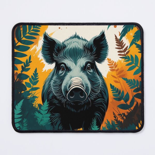 Item preview, Wild Boar Forest Illustration – Rustic Wildlife Art – Nature Wall Decor & Apparel designed and sold by Bobrucznik.