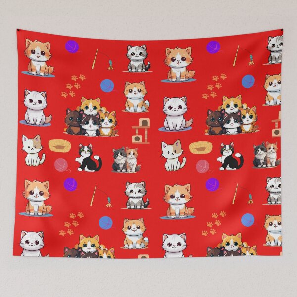 Item preview, Many and Different Cats and their Toys designed and sold by HanaiPrint.