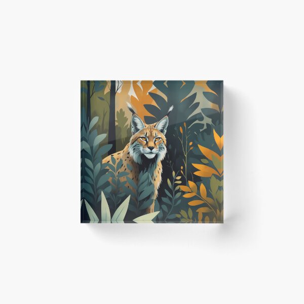 Artikelvorschau, Luchswald-Illustration – Wildkatzen-Wildtierkunst – Rustikales Naturdekor und Bekleidung entworfen und verkauft von Bobrucznik.