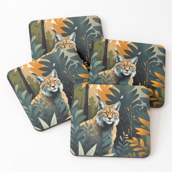 Item preview, Lynx Forest Illustration – Wild Cat Wildlife Art – Rustic Nature Decor & Apparel designed and sold by Bobrucznik.