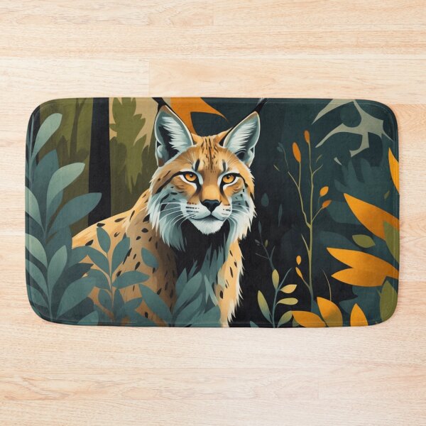 Artikelvorschau, Luchswald-Illustration – Wildkatzen-Wildtierkunst – Rustikales Naturdekor und Bekleidung entworfen und verkauft von Bobrucznik.
