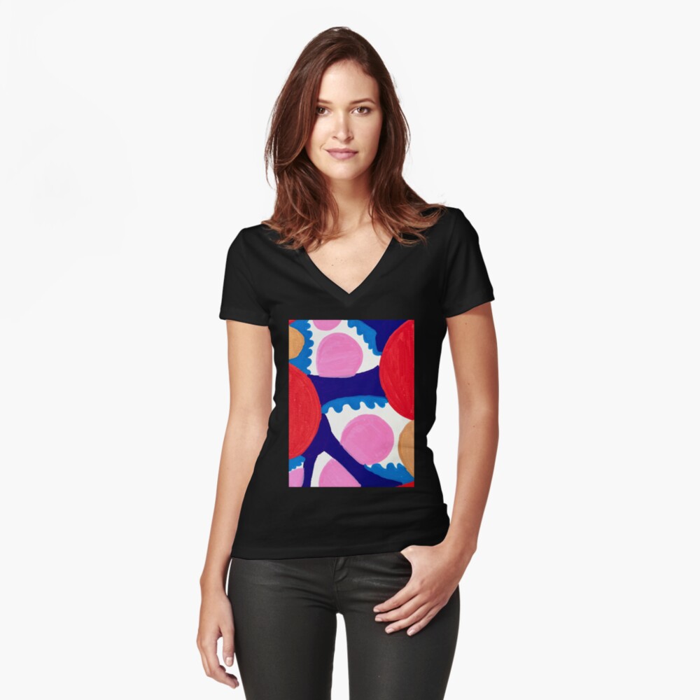 Item preview, Fitted V-Neck T-Shirt designed and sold by OneDayArt.