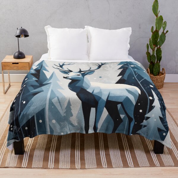 Item preview, Winter Deer Illustration – Snowy Forest Wildlife Art – Nordic Nature Decor & Apparel designed and sold by Bobrucznik.
