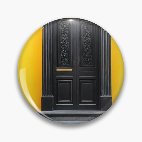 Item preview, Bright yellow wall with black door designed and sold by anytka.