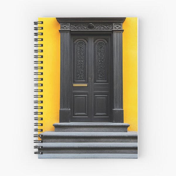 Item preview, Bright yellow wall with black door designed and sold by anytka.