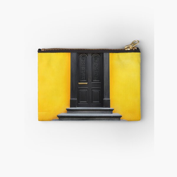 Item preview, Bright yellow wall with black door designed and sold by anytka.