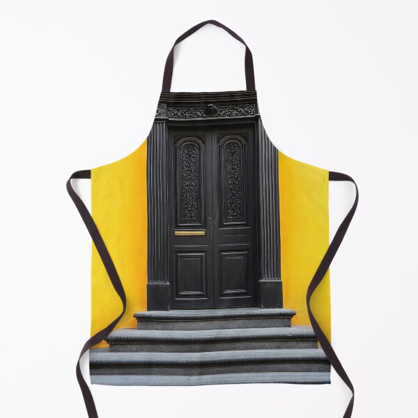 Item preview, Bright yellow wall with black door designed and sold by anytka.