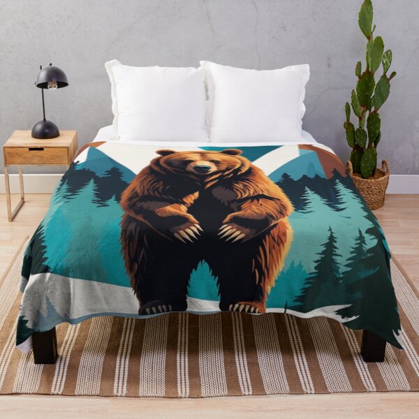 Item preview, Majestic Bear Illustration – Mountain Wildlife Art – Rustic Nature Decor & Apparel designed and sold by Bobrucznik.