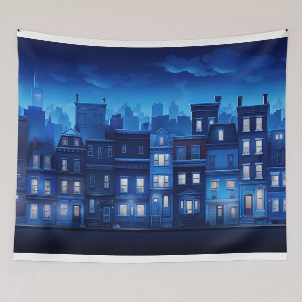 Item preview, Urban Row Houses at Twilight designed and sold by anytka.